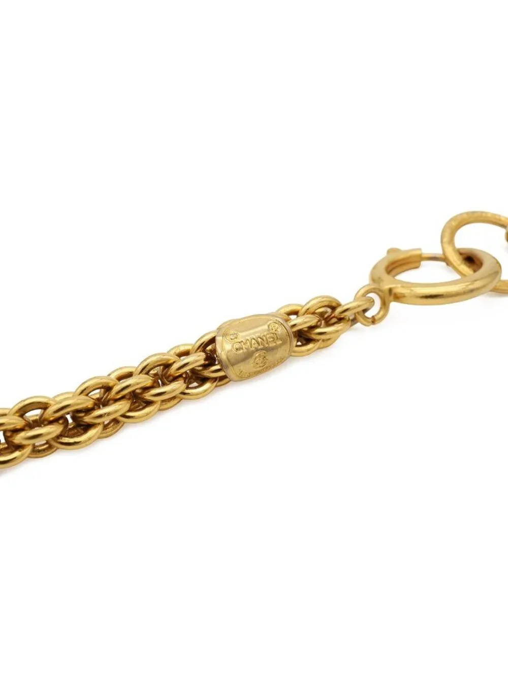 Chanel CC Logo CC Mark Watermark Ball Chain Pendant Gold Plated